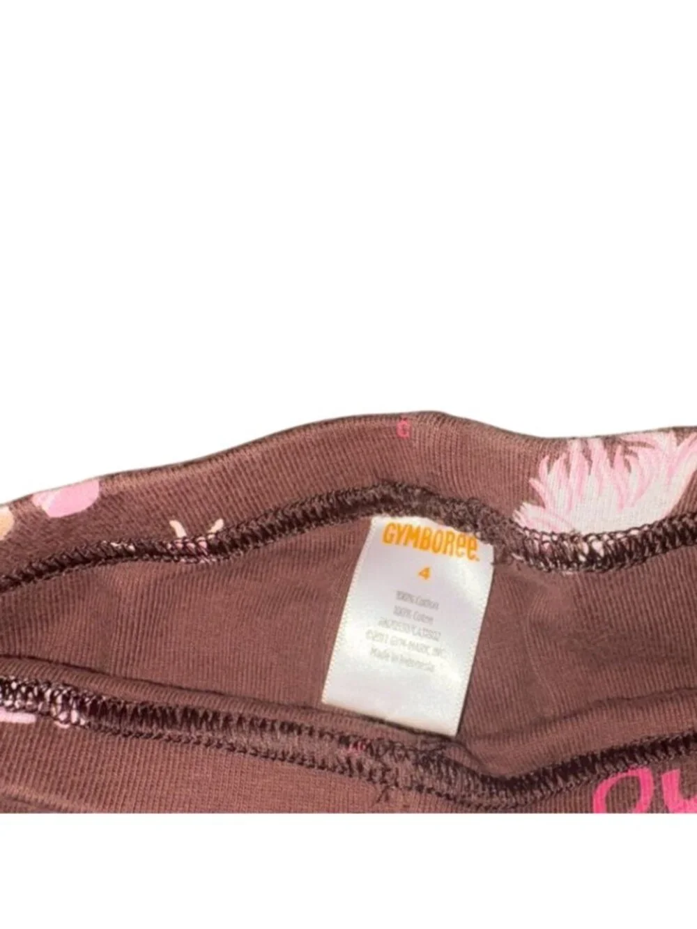 Gymboree Paris Themed Leggings-Brown/Pink-Size 4-GUC